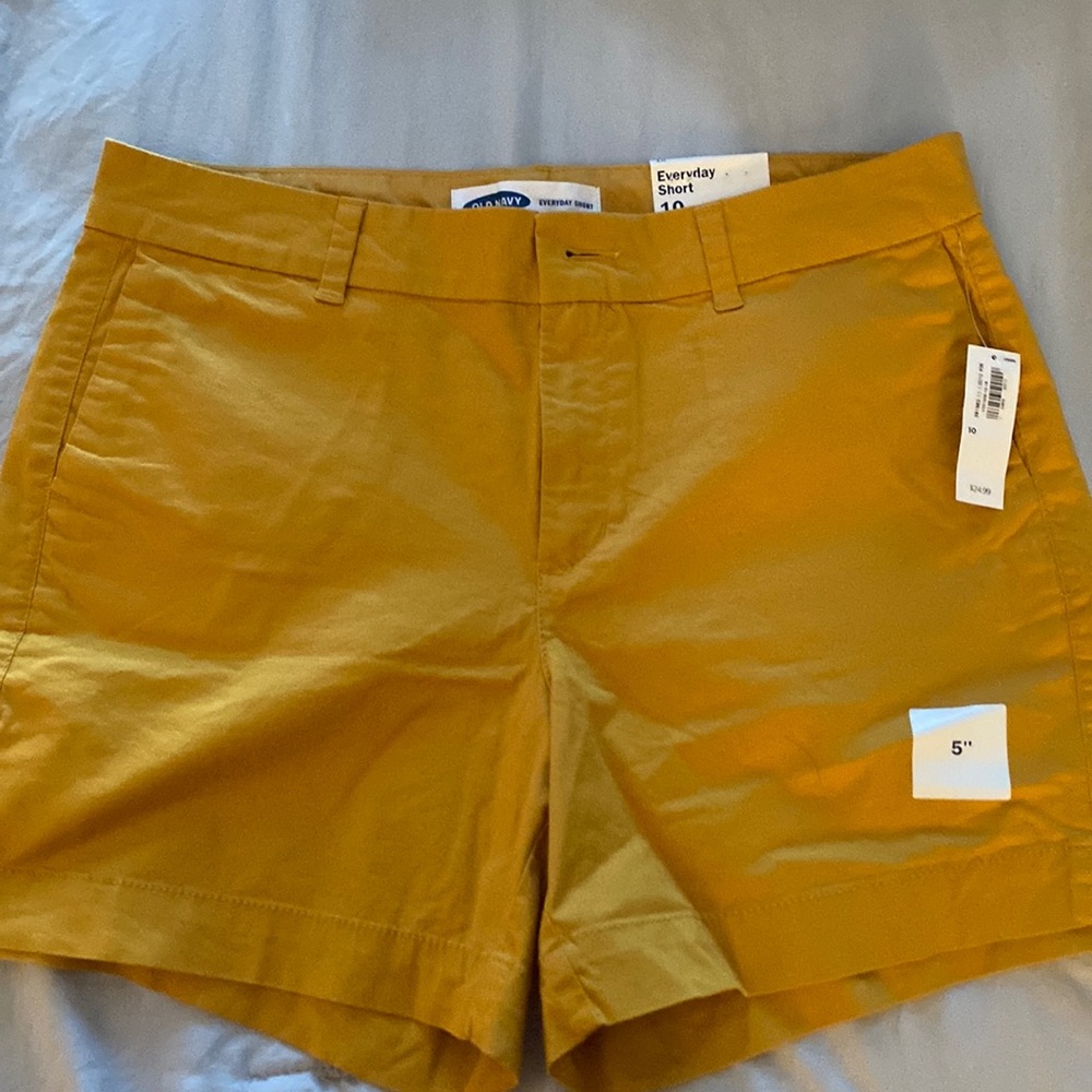 NEW 5” Mustard Yellow Shorts size 10